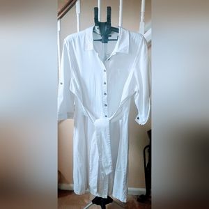 Cotton Tie Front Shirtdress